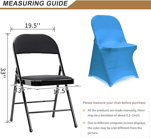 Miniatura 4 de ManMengJi Fundas de elastano para silla, 12 unidades, plegables, fundas universales para sillas ajustables para bodas, fiestas, banquetes,