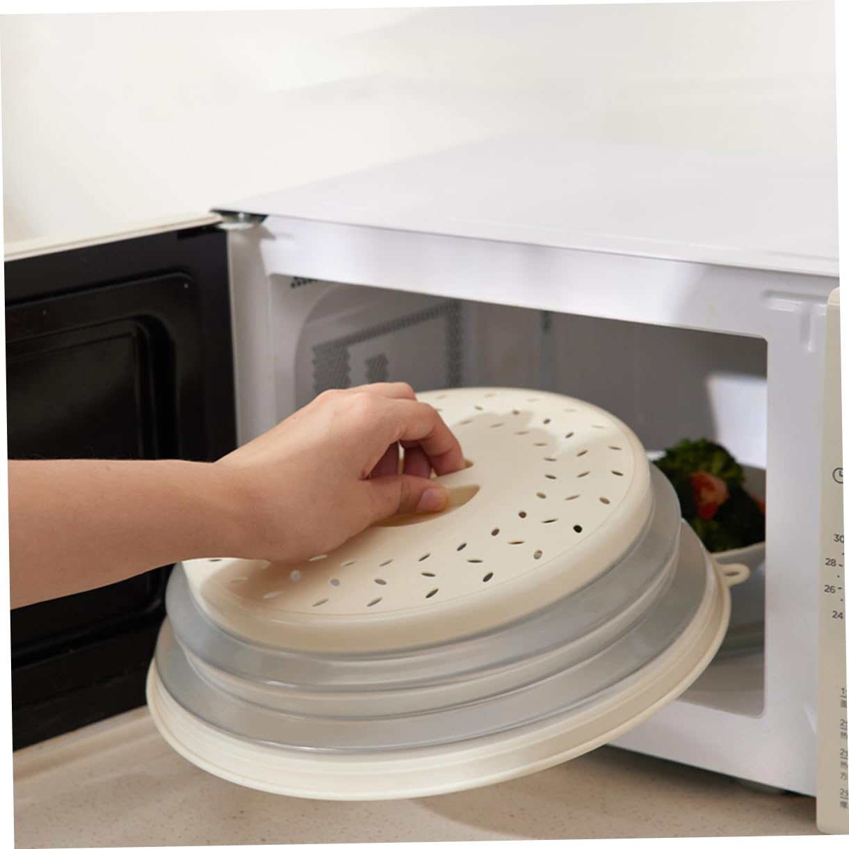 DECHOUS Cubierta de Microondas Plegable Pp 4 Piezas para Cocina Resistente al Aceite Color Aleatorio