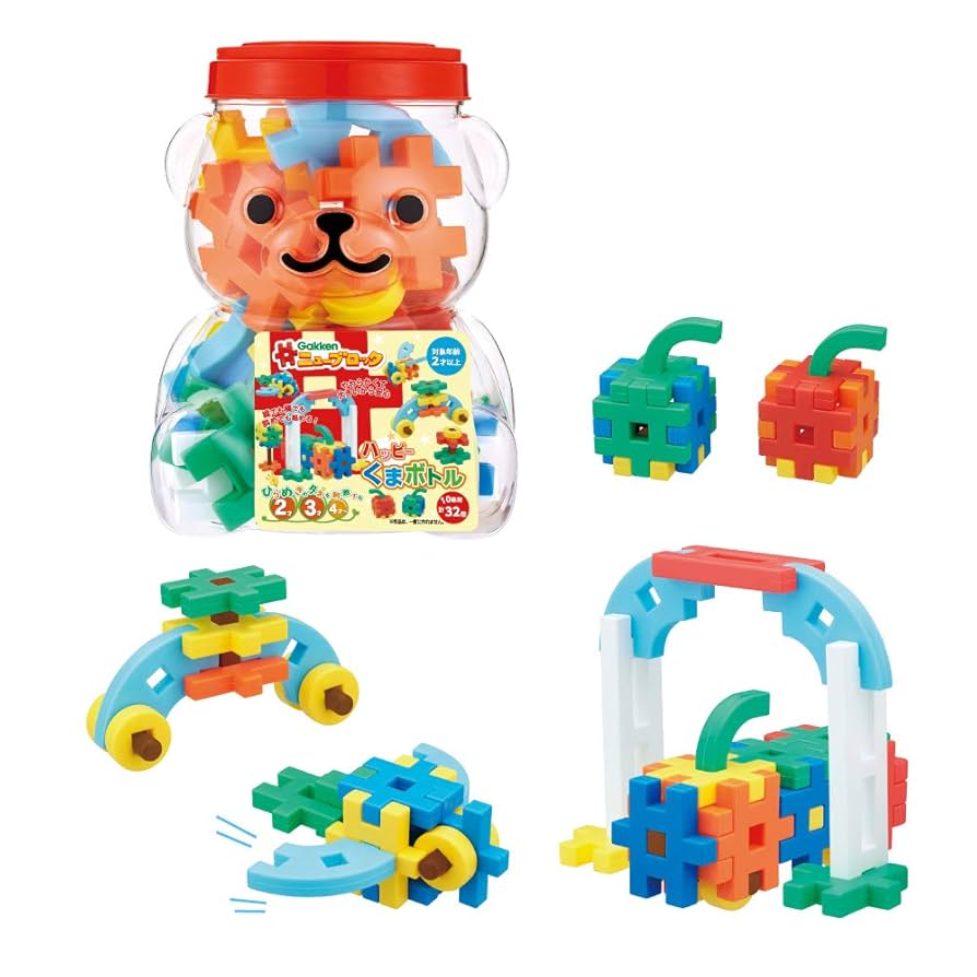 スナップ！　クラックル！　ポップ！　ソフビ　きーままーま　おもちゃ Amazon | 学研ニューブロック ハッピーくまボトル 55周年限定