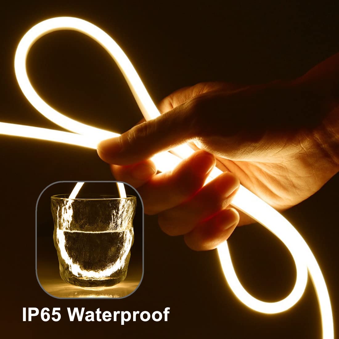 M.best 6.56ft USB LED Strip Lights Waterproof Flexible LED Neon Tape Lights with Switch for Bedroom Indoors Outdoors