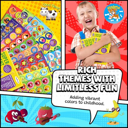 HORIECHALY Smelly Stickers Scratch and Sniff for Kids, Scented Stickers 48 Sheets 746 PCS 16 Different Scents, Sensory Fun Positive Reward for Classroom Engagement and Creative Play
