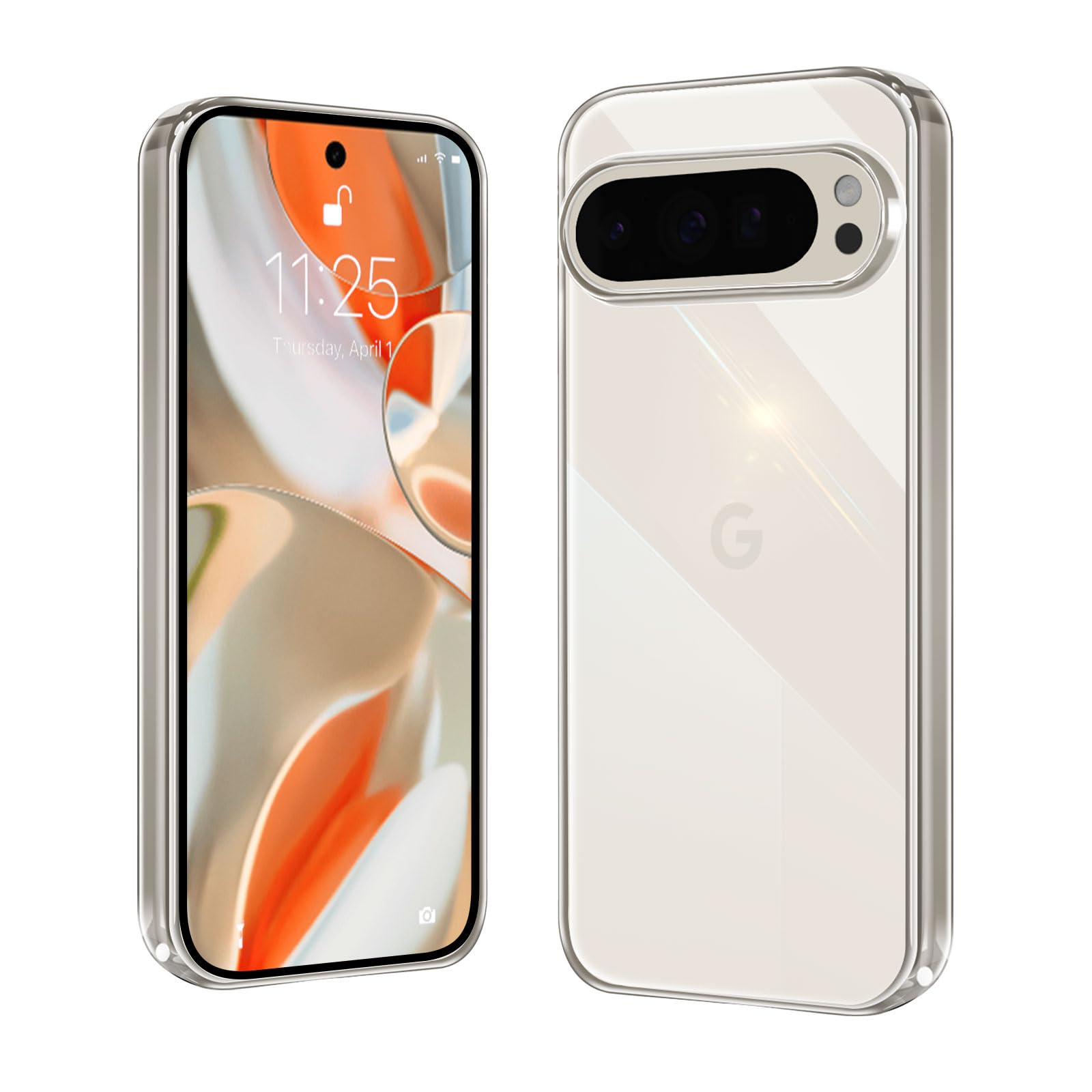 Ankceed for Google Pixel 9 Pro XL Case [Non-Yellowing][Military Grade Drop Protection] Plating Edge, Slim Thin Shockproof Phone Cover 6.8 Inch, Clear