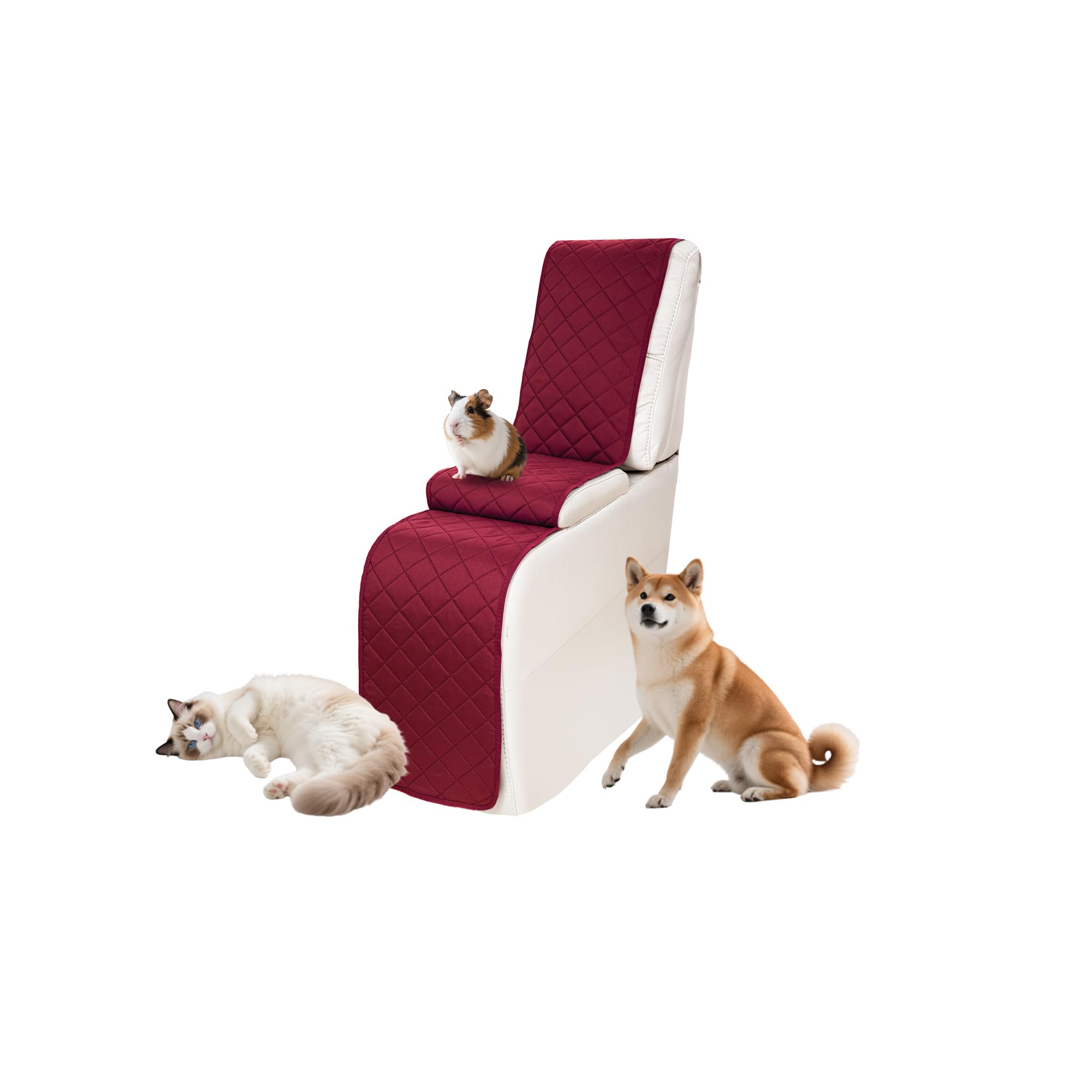 Sectional Reclining Couch Covers for L Shaped Sectional Sofa Recliner Console Cover 1 Piece Washable Corner Recliner Middle Console Slipcover for Pet Dog (Console Cover, Red)