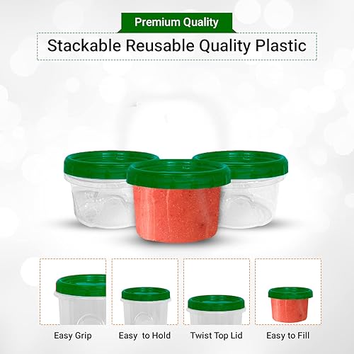 Miniatura 8 de Verde - 32 onzas - 12 unidades Contenedores herméticos con tapas, tapa de bloqueo giratorio, almacenamiento de alimentos transparente para