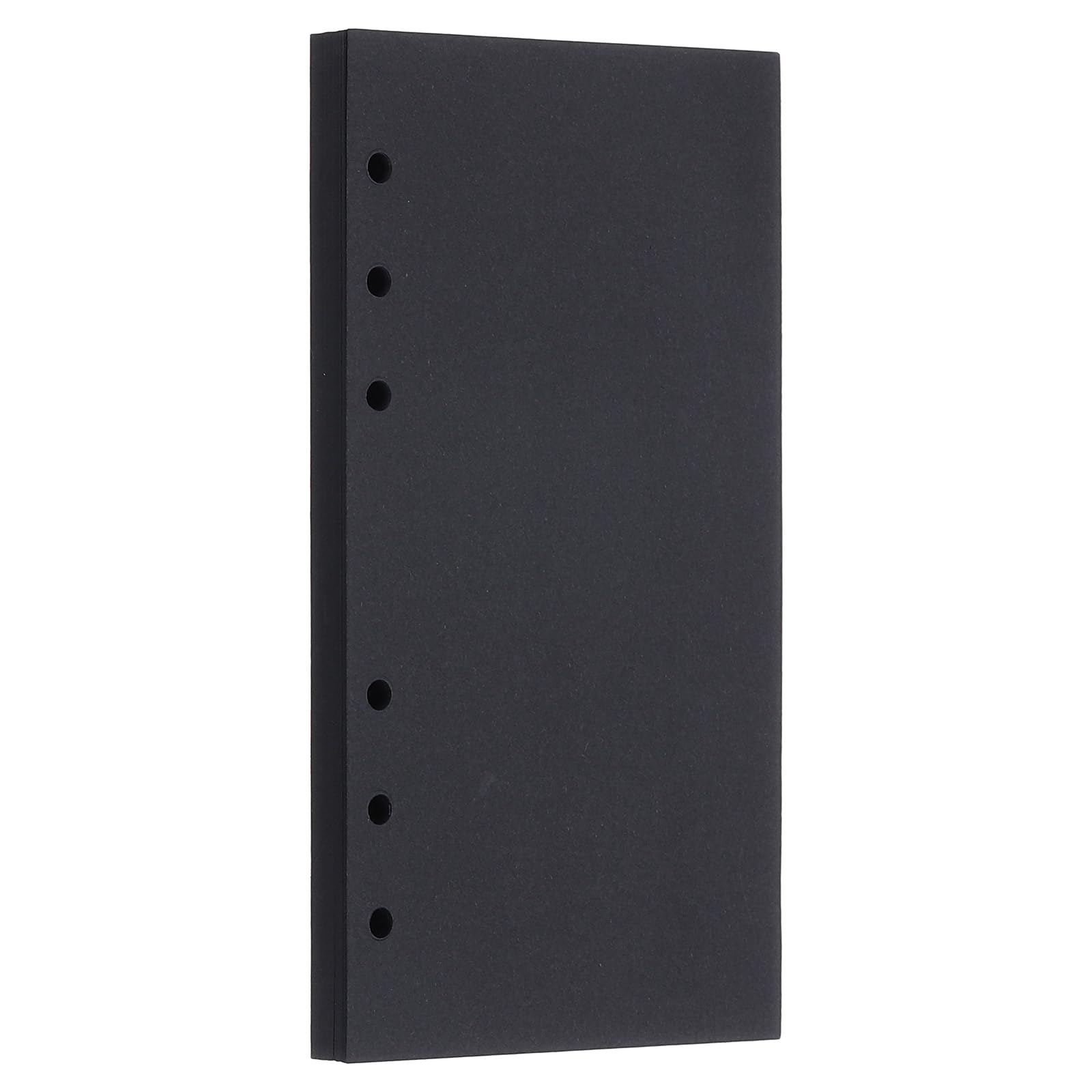 PATIKIL A6 Refill Paper, Unlined Blank Kraft Paper 6 Hole Filler Inserts Loose Leaf Paper for 6 Ring Binder, 80 Sheets/160 Pages, Black