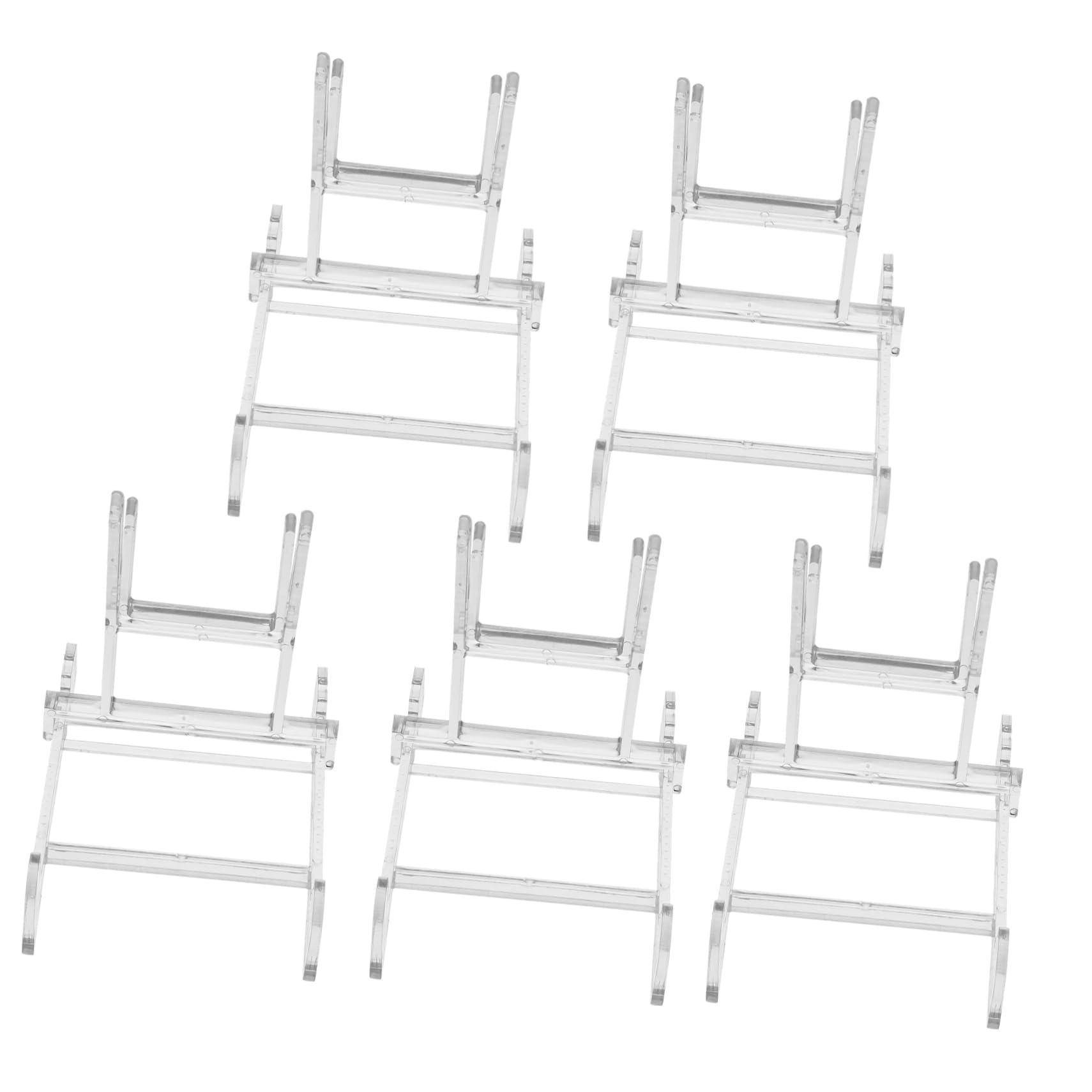 ERINGOGO 5Pcs Adjustable Plastic Display Stands Plate Organizer Rack for Plates Kitchen Storage for and Organization