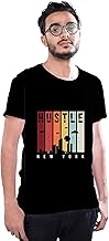 Screaming Ranngers Men's Round Neck Regular Fit Hustle Graphic Printed Half Sleeve Cotton T-Shirt