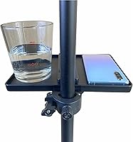 Vista 6 de Bandeja de soporte para micrófono, soporte de micrófono, estante de abrazadera de trípode para hoja de música, transmisión, karaoke, grabación