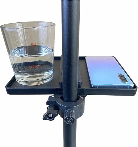 Miniatura 8 de Bandeja de soporte para micrófono, soporte de micrófono, estante de abrazadera de trípode para hoja de música, transmisión, karaoke, grabación,