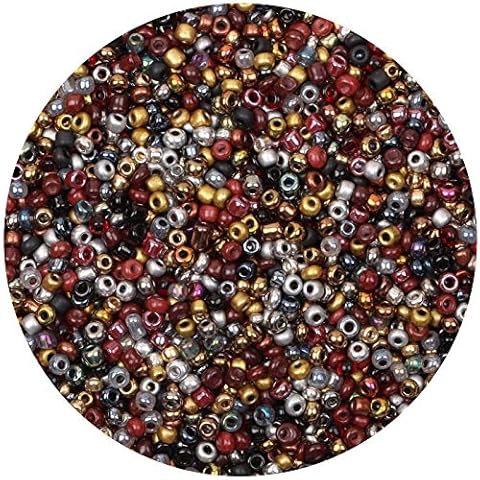 Yholin 2000pcs Glass Seed Beads Bulk,4mm 6/0 Craft Seed Beads Small Pony Beads for DIY Craft Project Bracelet Necklace Jewelry Making - Matte Metallic Mix Color Waist Beads Spacer Beads with Tweezers Cover