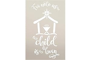 Unto Us a Child is Born Sign Stencil