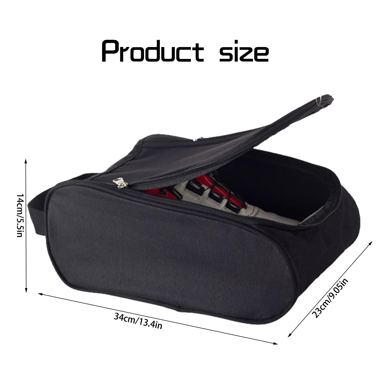 Bolsa para Botas de Fútbol Bolsa para Zapatos de Golf Bolsa para Botas Rugby con Cremallera Bolsa de Viaje Portátil Organizador para Viaje Escuela Cricket Botas de Caminata (Negro)