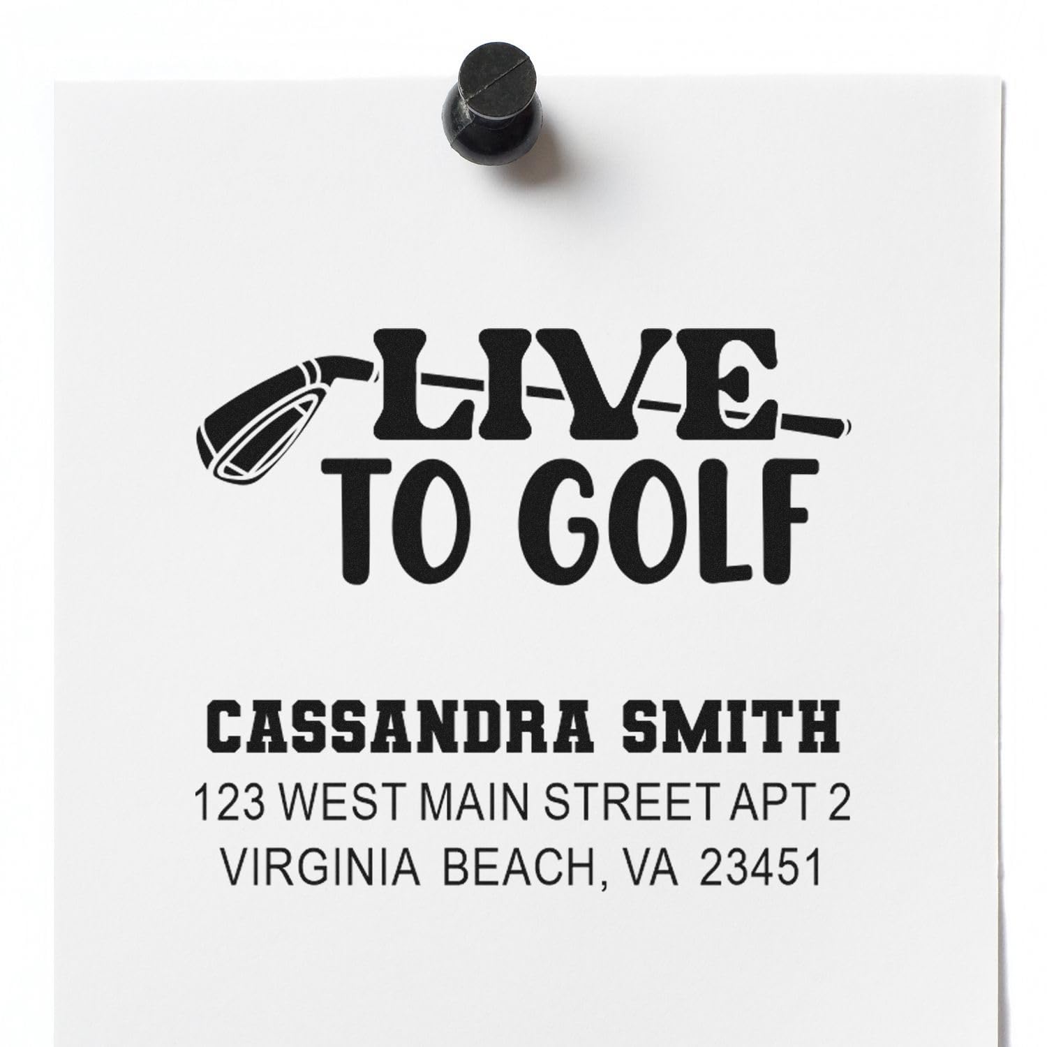 Golf Life Statement Wood Handle Address Stamp - Return Address Stamper