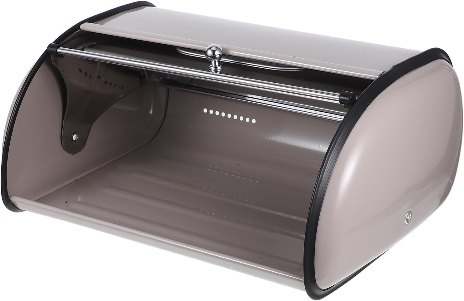 VALICLUD Metal Bread Box with Window for Kitchen Countertop, Stainless Steel Bread Storage Container with Gray Cover, Small Food Storage Bin for Home Bakery