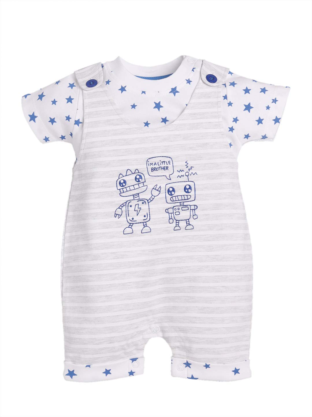 BABY GO 100% Cotton Full Sleeves Dungaree/Overall for Baby Boys and Girls