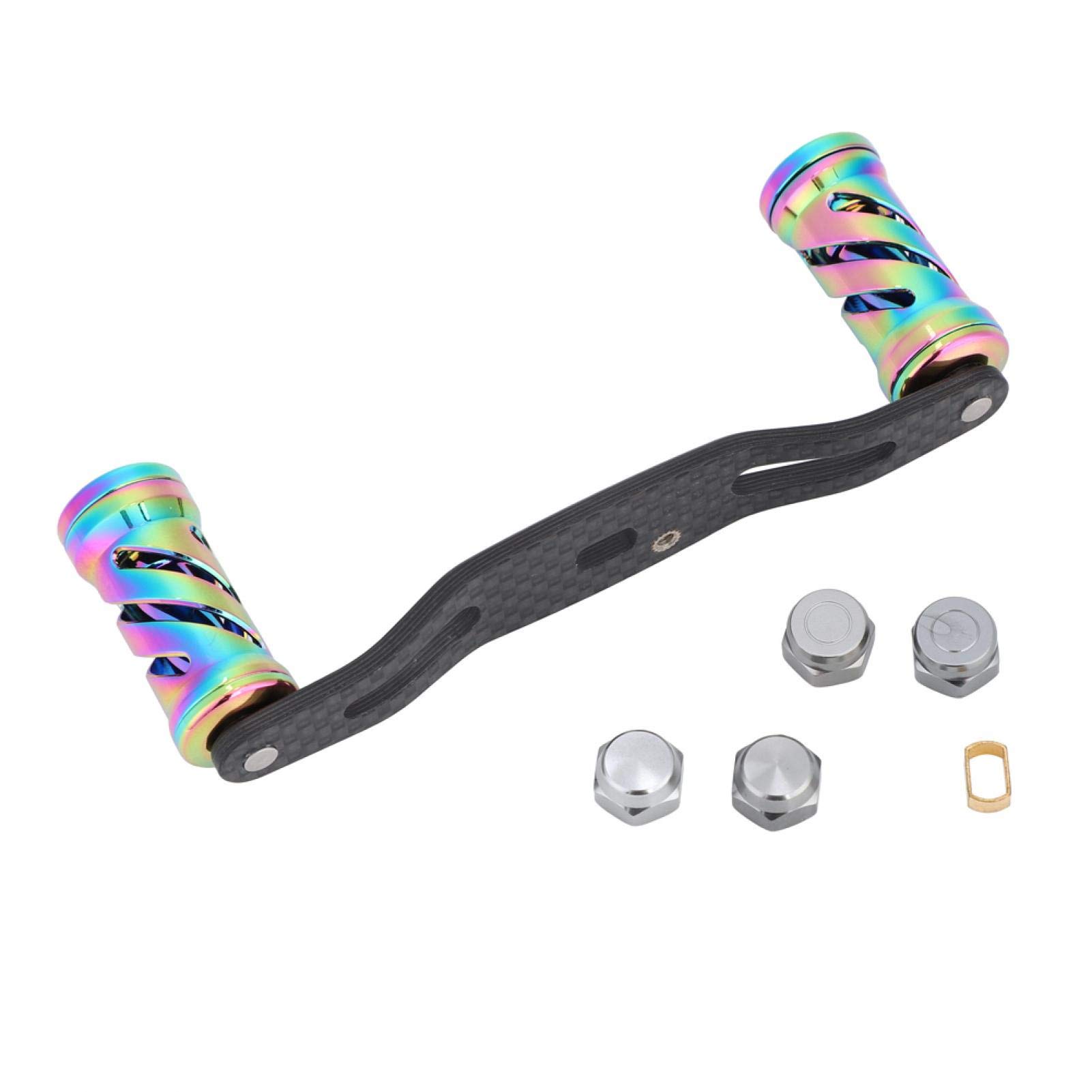 Reel Handle Baitcast Reel Handle Fashionable Color Lightweight Water Drop Baitcasting Reels for Fishing Ocean Rock Fishing(Colorful 95mm Black Carbon Suit)-image-45