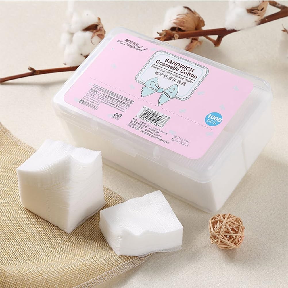 1000Pcs Disposable Cotton Pads - Soft, Absorbent, Non-Woven Makeup Remover for Facial Cleansing and Skincare - Image 2