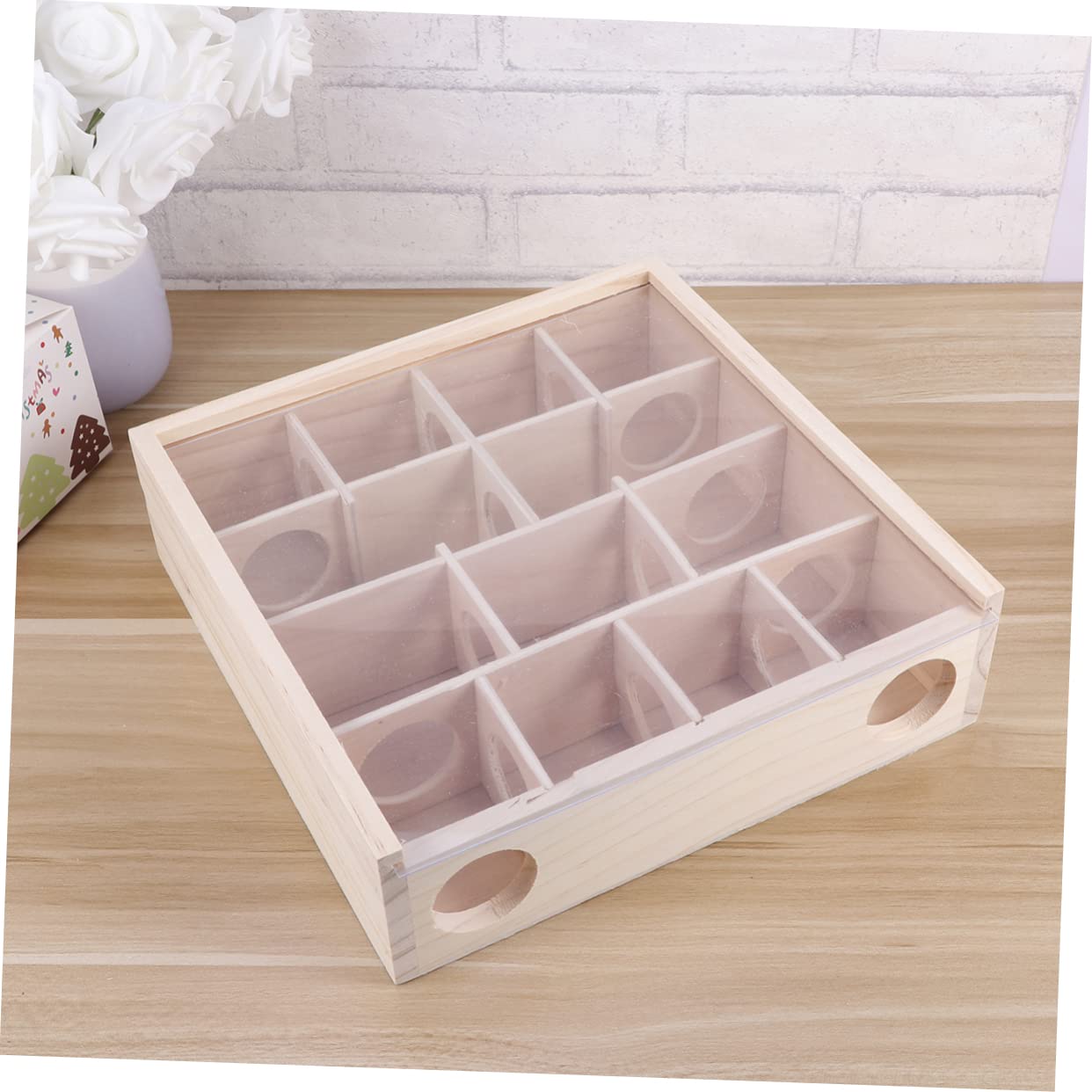 Hamster Holzlabyrinth mit Glasabdeckung für Kleine Haustiere und Aktivität