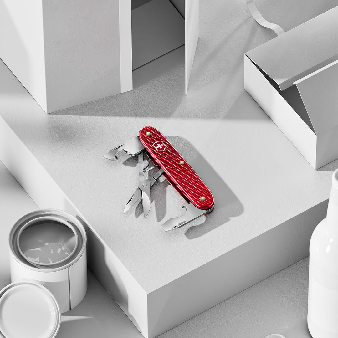 Victorinox Taschenwerkzeug Companion Slim Alox, Multitool, 6 Funktionen, Inkl. Schere, Paketöffner, Schraubendreher, Swiss Made, Rot