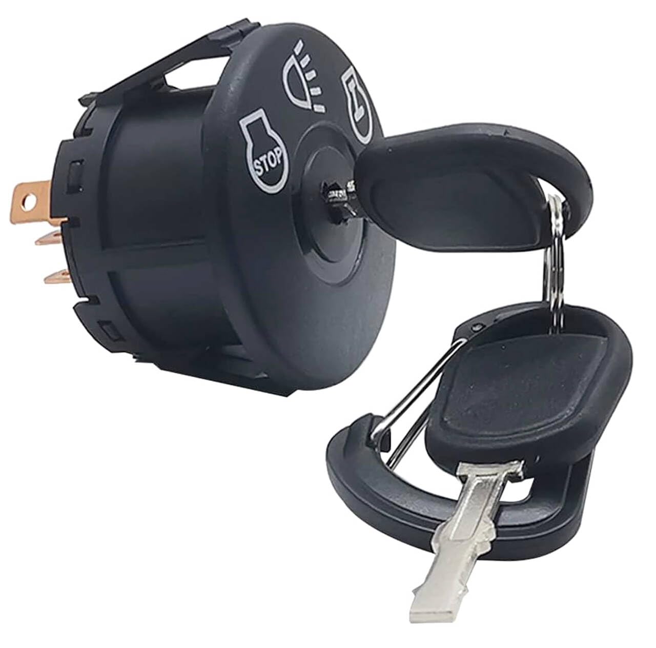 Starter Ignition Switch - Replaces Cub Cadet MTD Troy-Bilt Black Outdoor 925-1741, 725-1741 - w/DUST Shield - Includes 1 Umbrella & 1 Steel Key & Free Carabiner