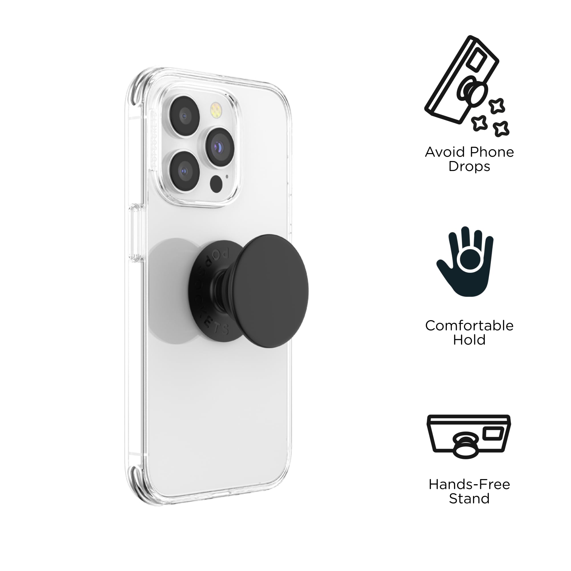 PopSockets Adhesive Phone Grip, Holder- Black — Amazon image 4