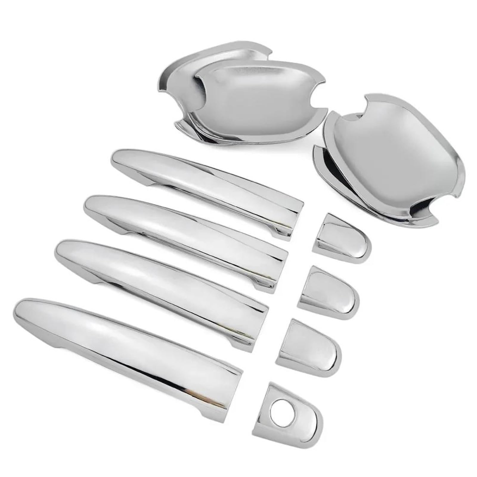 Hjkdsz Style 2 Car Door Protection Car Styling Chrome Side Door Handle Cover Trim & Door Bowl Cover For Toyota For Tacoma 2005-2014(Style 2)