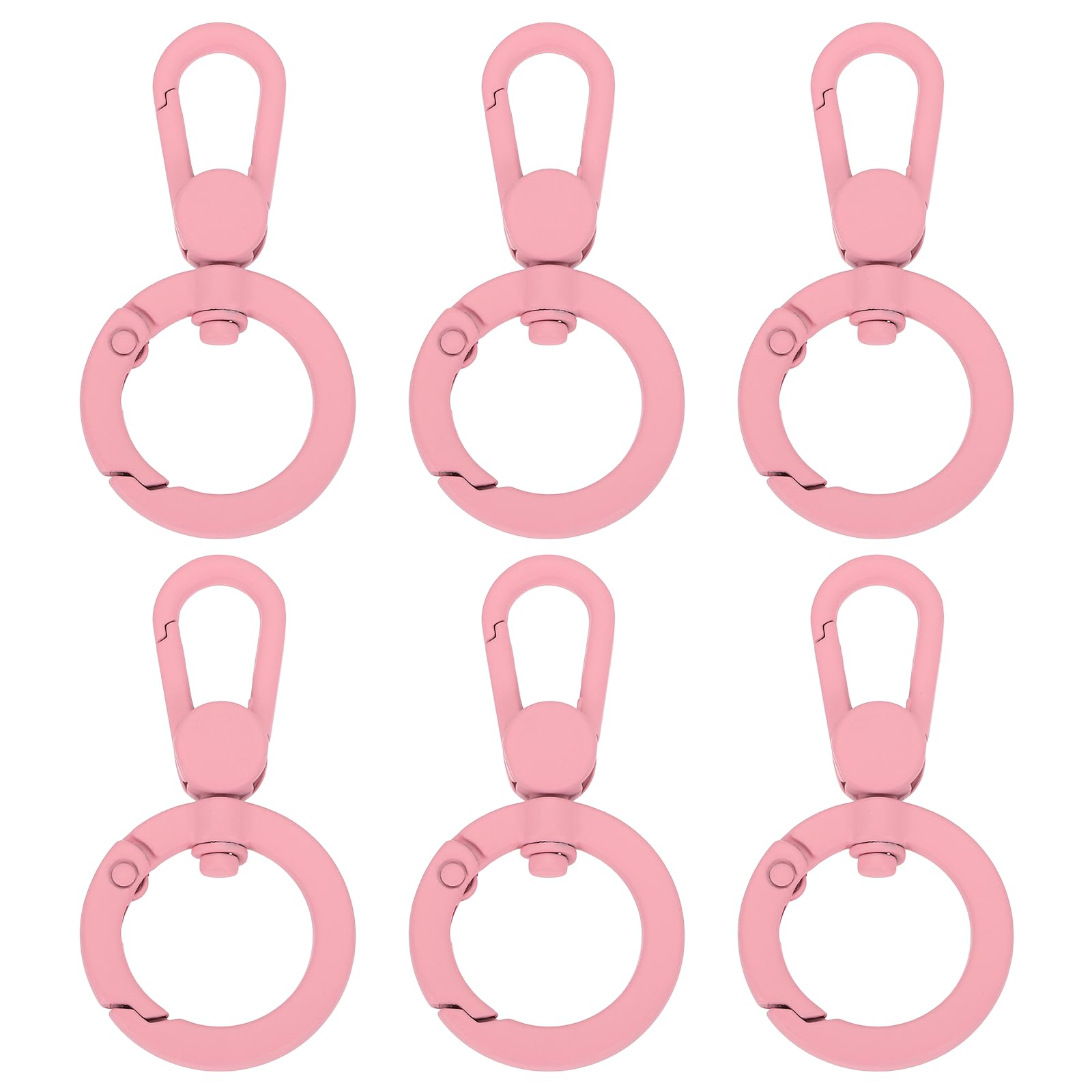 sourcing map 6Pcs Swivel Clasp Clip, Metal Spring Snap Hooks Keychain Key Ring Double Opening Lobster Claw Clasp Zinc Alloy Purse Clips for Jewelry Crafts Lanyard Making, Light Pink