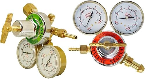 Corte ajustado de cobre amarillo sólido de la antorcha de gas de Victor del regulador 4 del acetileno del oxígeno