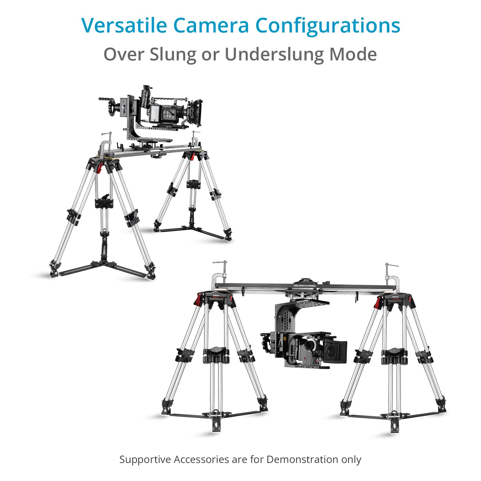 PROAIM Flyking PRO 4ft Mitchell Videokamera-Slider für Video- und Filmemacher. Nutzlast 5 kg–100 kg / 11 lb–220 lb. Verstellbare Magnetstopper und 5/8" Baby Pin-Halterung. (SL-FLPR-4)