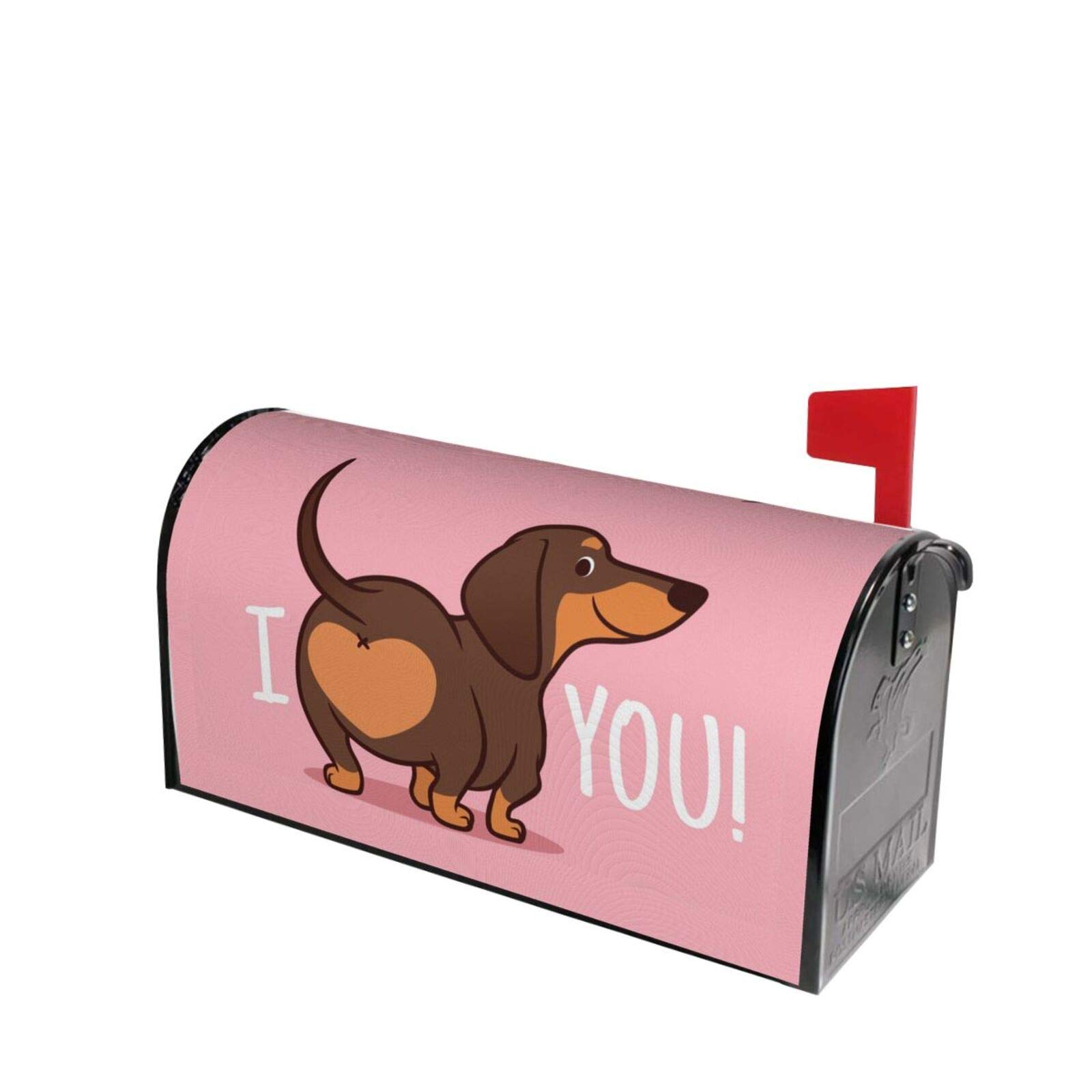 Dujiea Dachshund Puppy Dog Mailbox Wrap, Waterproof Magnetic Post Box Cover - Large Size 25.5