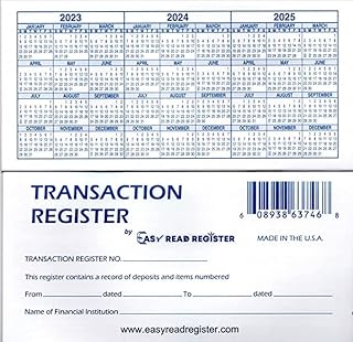 12 Check registers for Personal Checkbook - Checkbook Ledger Transaction Registers Log for Personal or Business Bank Checking Account, Saving Account, Deposit, Credit Card, and Large Booklet
