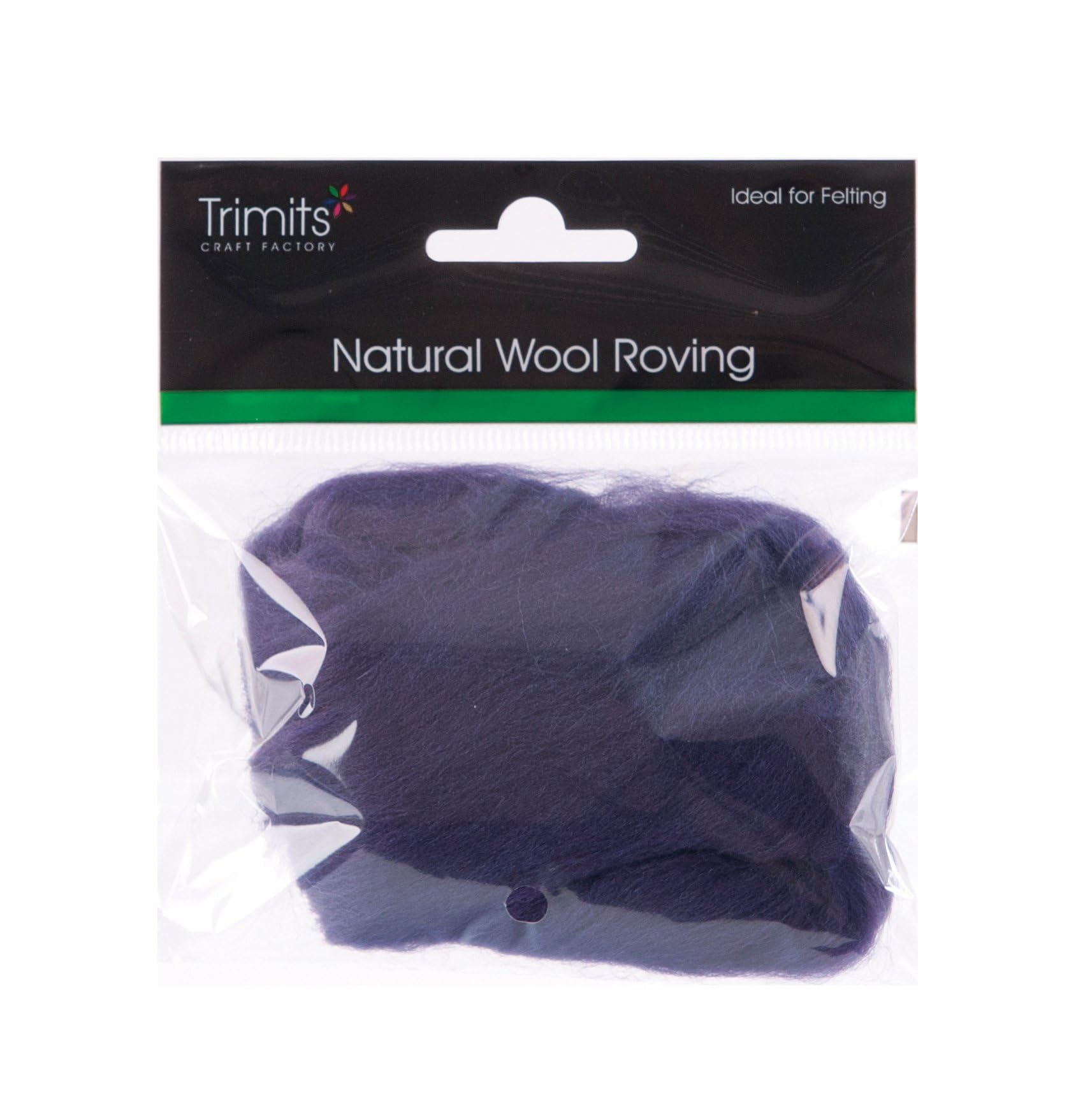 Trimits Natural 100% Wool Roving For Needle Felting 10G - Plum