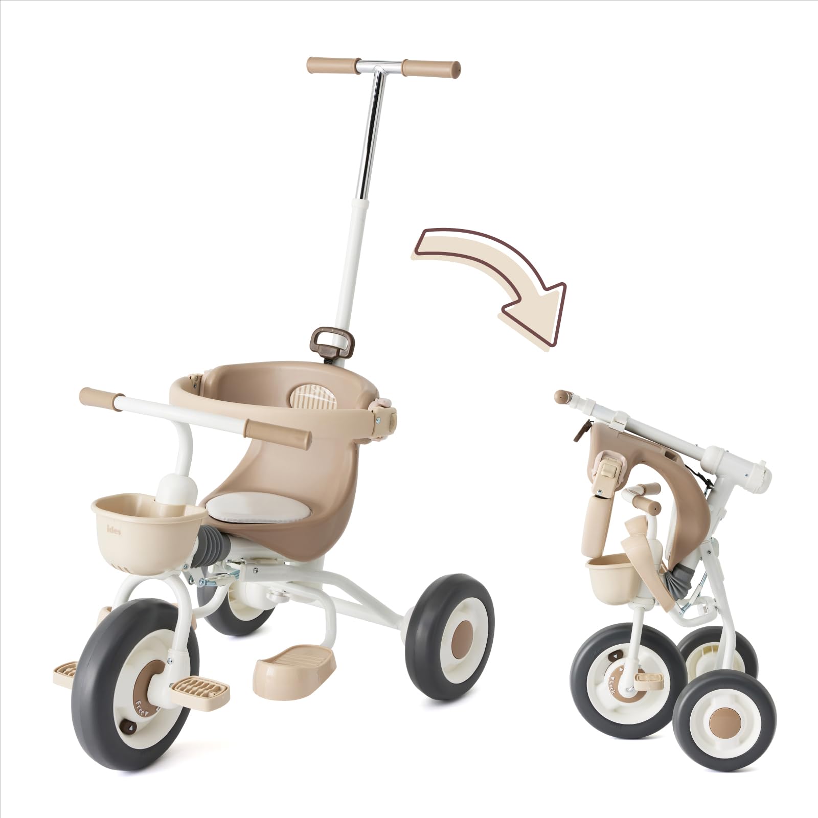 Amazon.co.jp: 【公式EC限定】アイデス 秒でたためる 三輪車 モカ