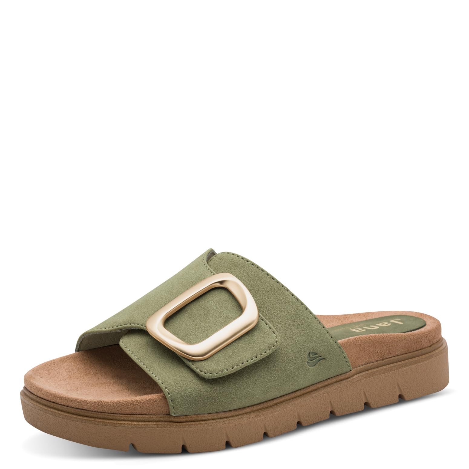 Jana Women's Wedge/Plat Mule Vegan Platform, Khaki, EU 42