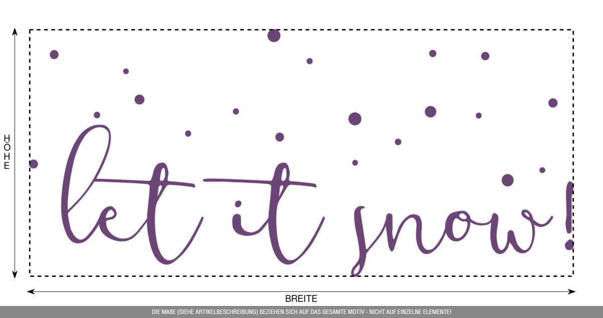 Aufkleber » Let it snow, 230x104,6cm, Violett • Wandtattoo / Wandaufkleber / Wandsticker / Wanddeko / Vinyl