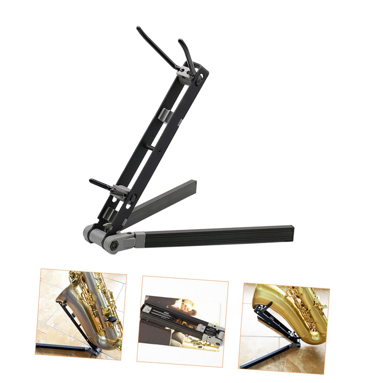 Klappbarer Metall Saxophonständer Tragbarer Robuster Saxophonhalter für Zuhause für Altsaxophon Faltbar ohne Montage Platzsparend und Leicht zu Transportieren
