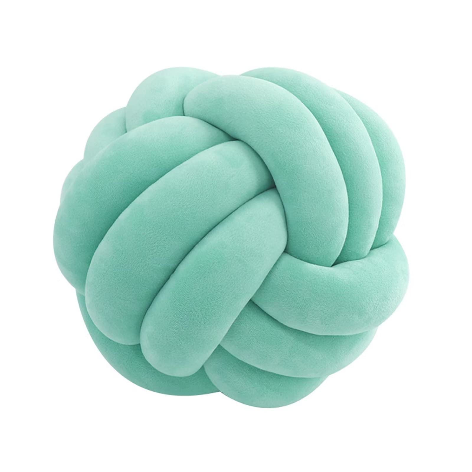 Hand-woven Velvet Soft Knot Ball Pillow - Round Throw Pillows for Bed Sofa, Cuddle Cushion, Plush Pillow, Cushions - Knot Cushion Décor,Grey,35cm