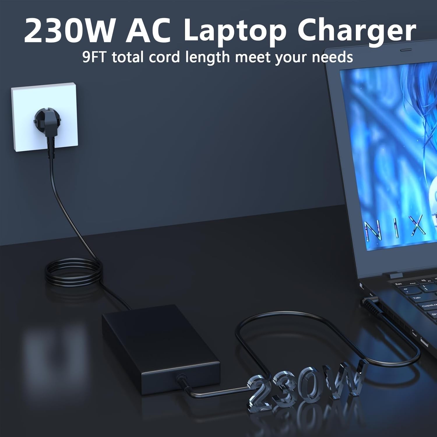 DECSZDY Chargeur Adaptateur 230W Compatible MSI GS66 GS75 GS73VR GS65 Stealth P65 P75 GP65 Créateur GT70 GT60 WS75 WS66 WS65 GX70 WT70 A17-230P1B pour Ordinateur Portable de Jeu (7.4/5.5/4.5mm)