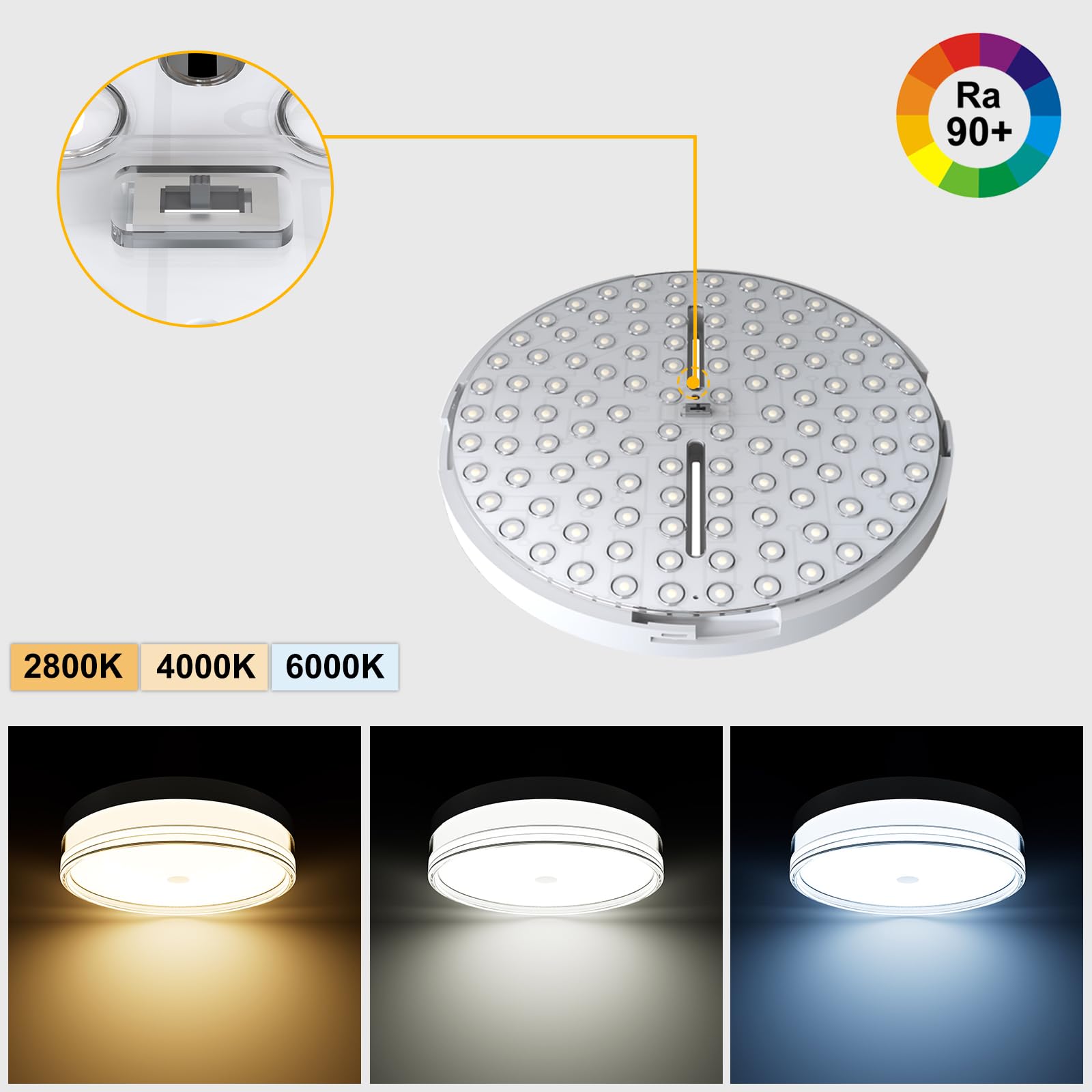 LVL LED Deckenleuchte Weiß Rund Modern, 24W 30cm Deckenlampe for Wohnzimmer Schlafzimmer Küche Flur