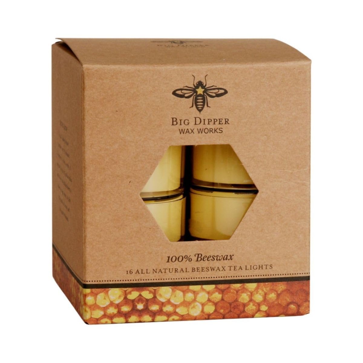 BIG DIPPER WAX WORKS Beeswax Tea Lights 16 Count, 16 CT