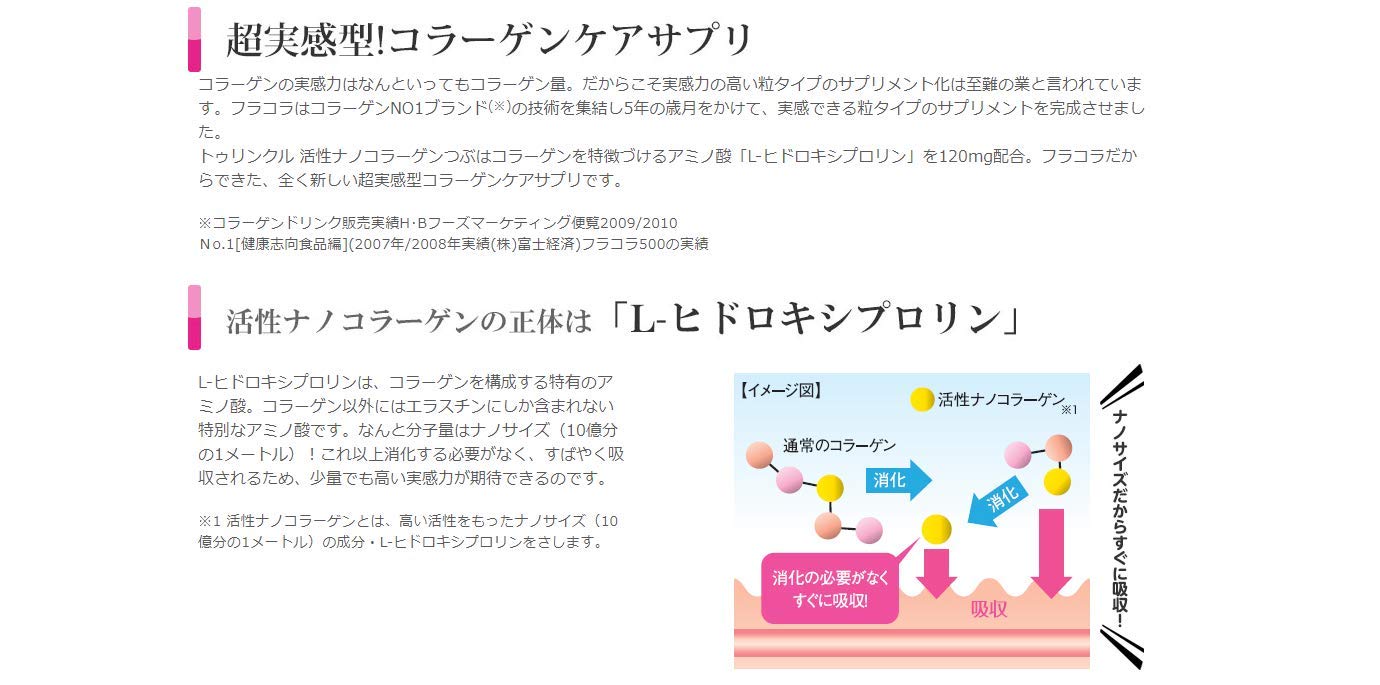 Amazon | フラコラ 活性ナノコラーゲンつぶ 90粒 | フラコラ | コラーゲン
