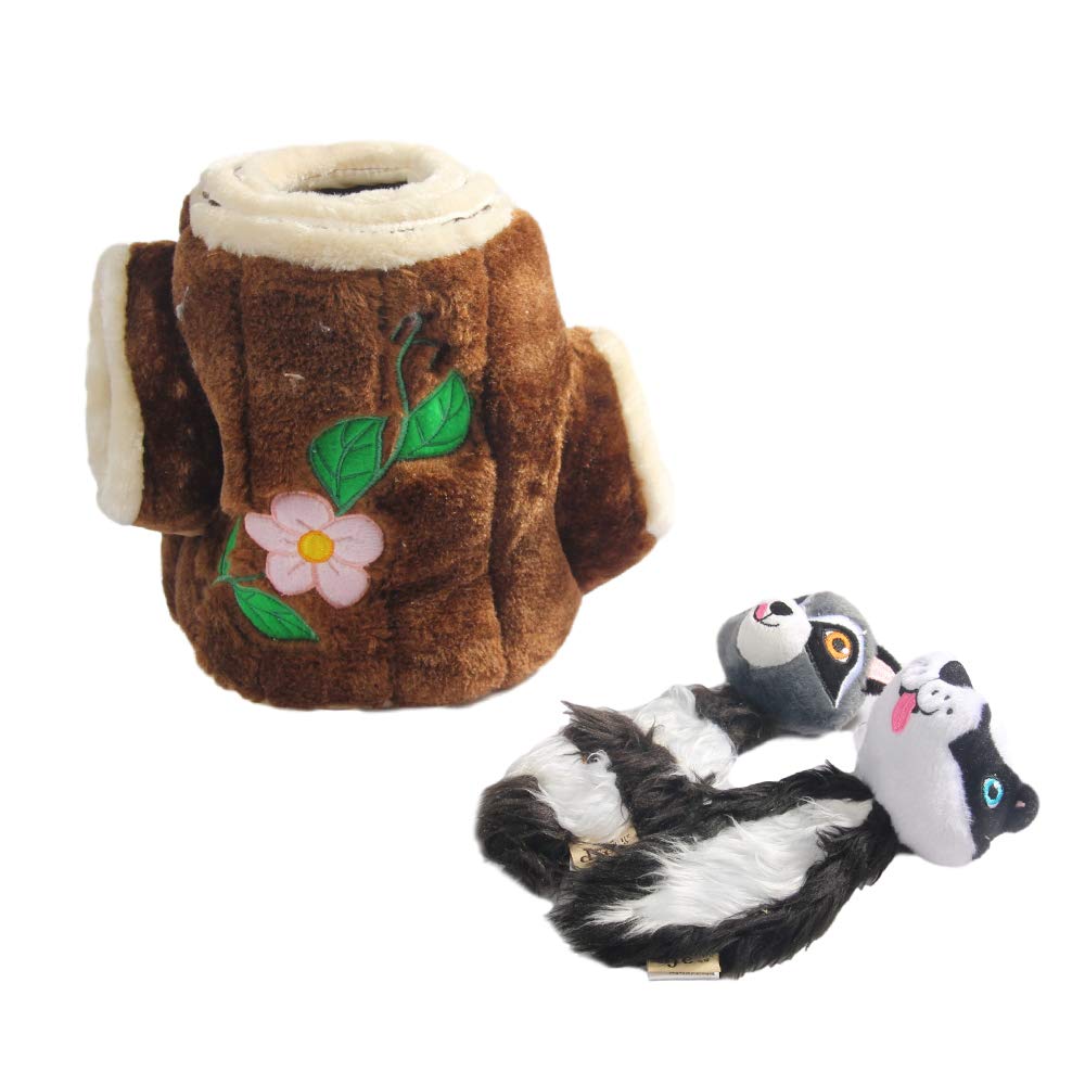 All For PAWS Jouet couinant en peluche pour animal domestique avec 2 mignons écureuil couineur (25 x 30 x 18 cm) Cacher et rechercher des activités pour chiens