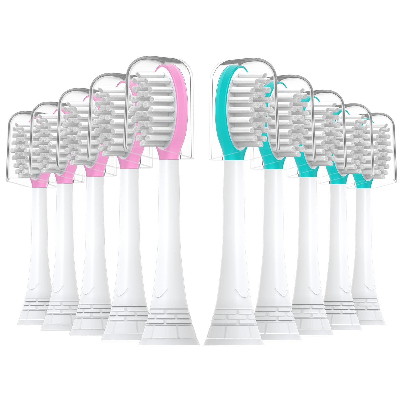 Cabezales de cepillo de dientes de repuesto para niños, paquete de 10 para Philips Sonicare | Cepillo de dientes eléctrico suave para niños de 7 años en adelante, para niños y niñas, 5 rosas + 5 azules para niños