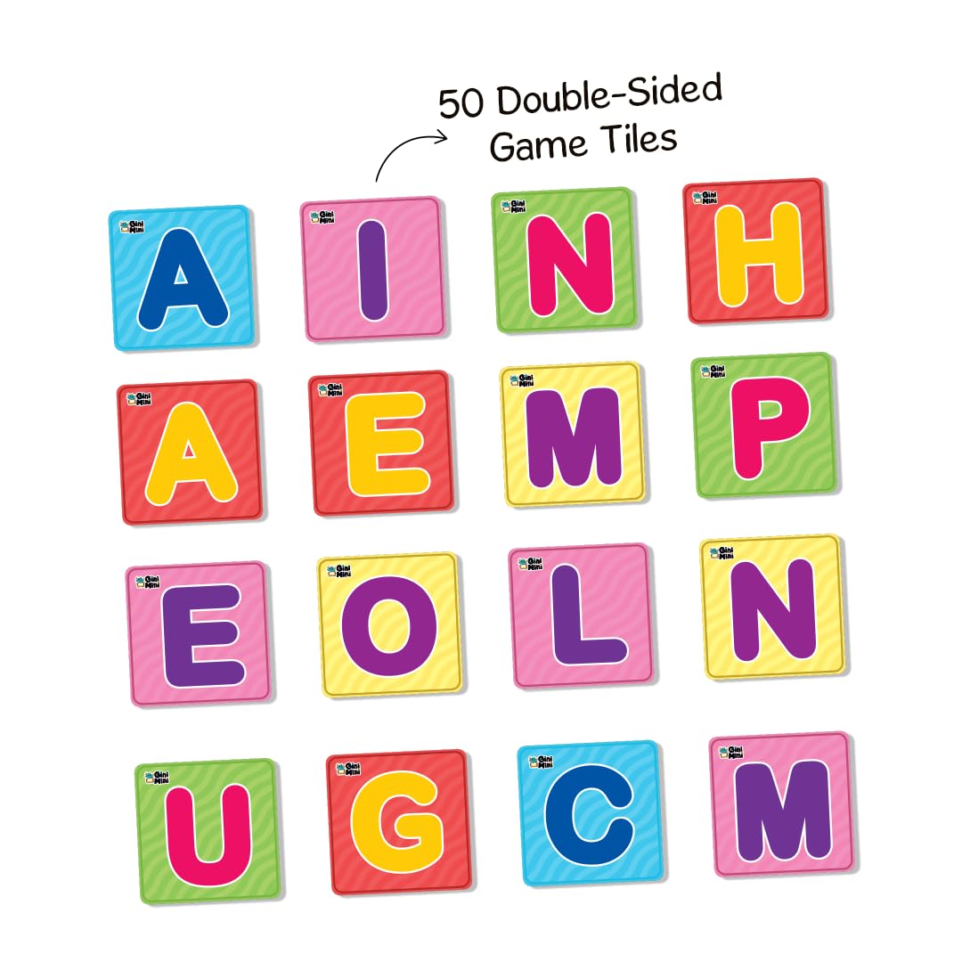 GiniMini Tic-Tac-Go! Sorting & Strategy Game for Kids 4 5 6 | 50+ Tiles Power-Up Cards Mystery Tiles & Challenges | Educational Family Activity & Birthday Gift for Boys Girls | Fun Learning Toy 1