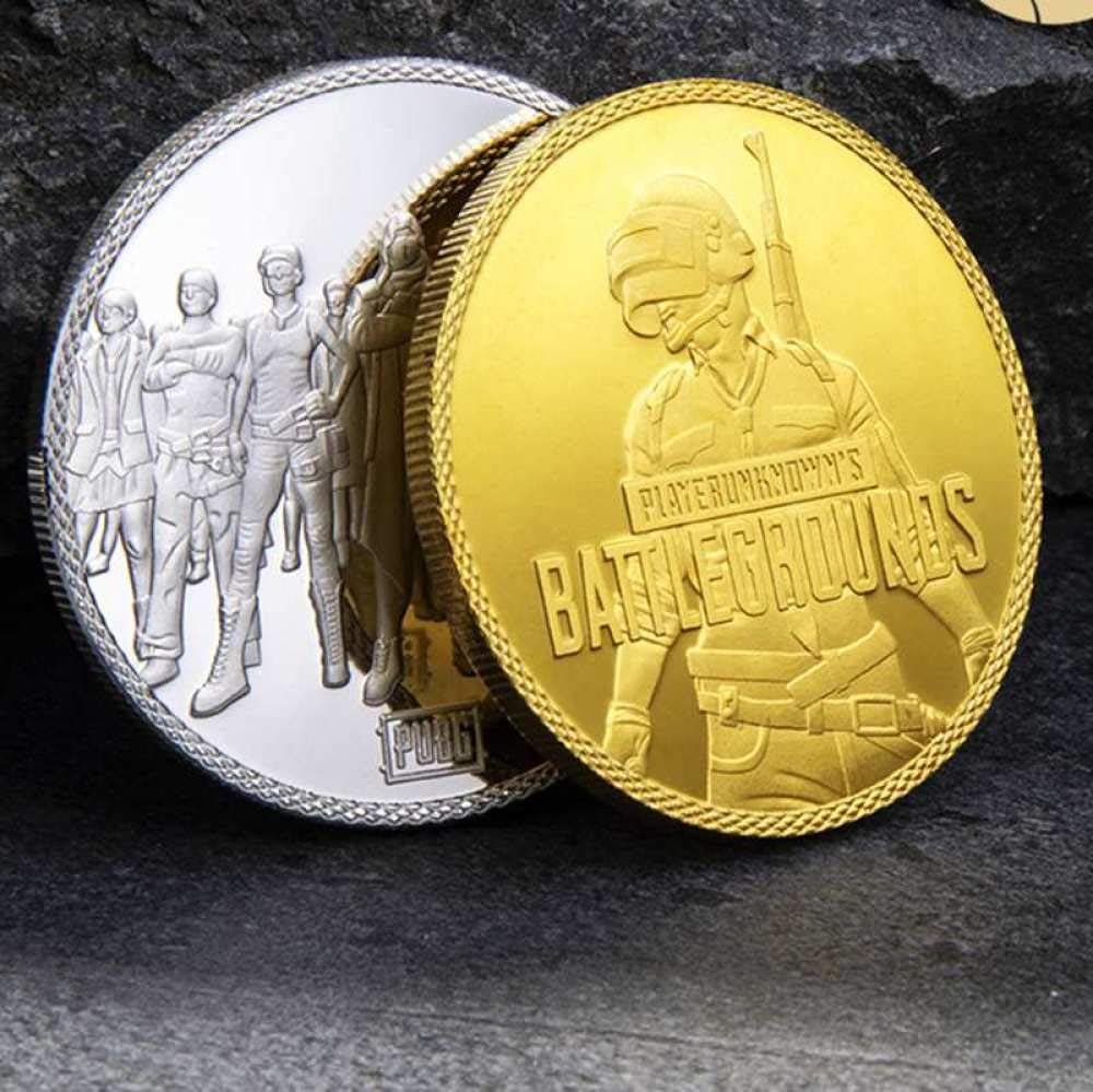 Amazon.co.jp: ゲームPUBGコインコスプレ小道具ゴールドシルバープレート記念コインチャレンジコイン-シルバー : 家電＆カメラ