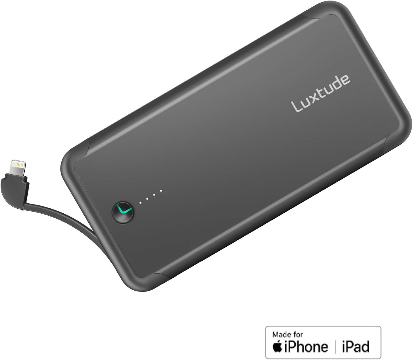 Luxtude 10000mAh Power Bank for iPhone, Mfi Apple Certified Slim