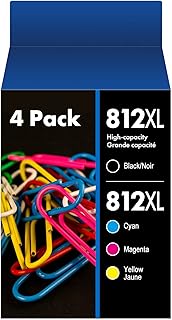 812XL Ink Cartridges Combo Pack Remanufactured Replacement for Epson 812 XL T812XL for Workforce Pro WF-7840 WF-7820 EC-C7000 Printer(4 Pack)