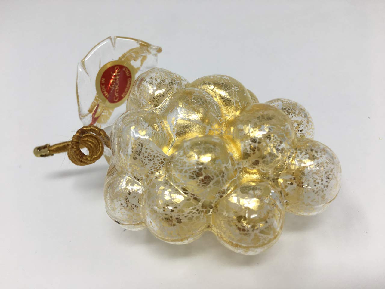 Murano Hand Blown Glass Grapes, Crystal