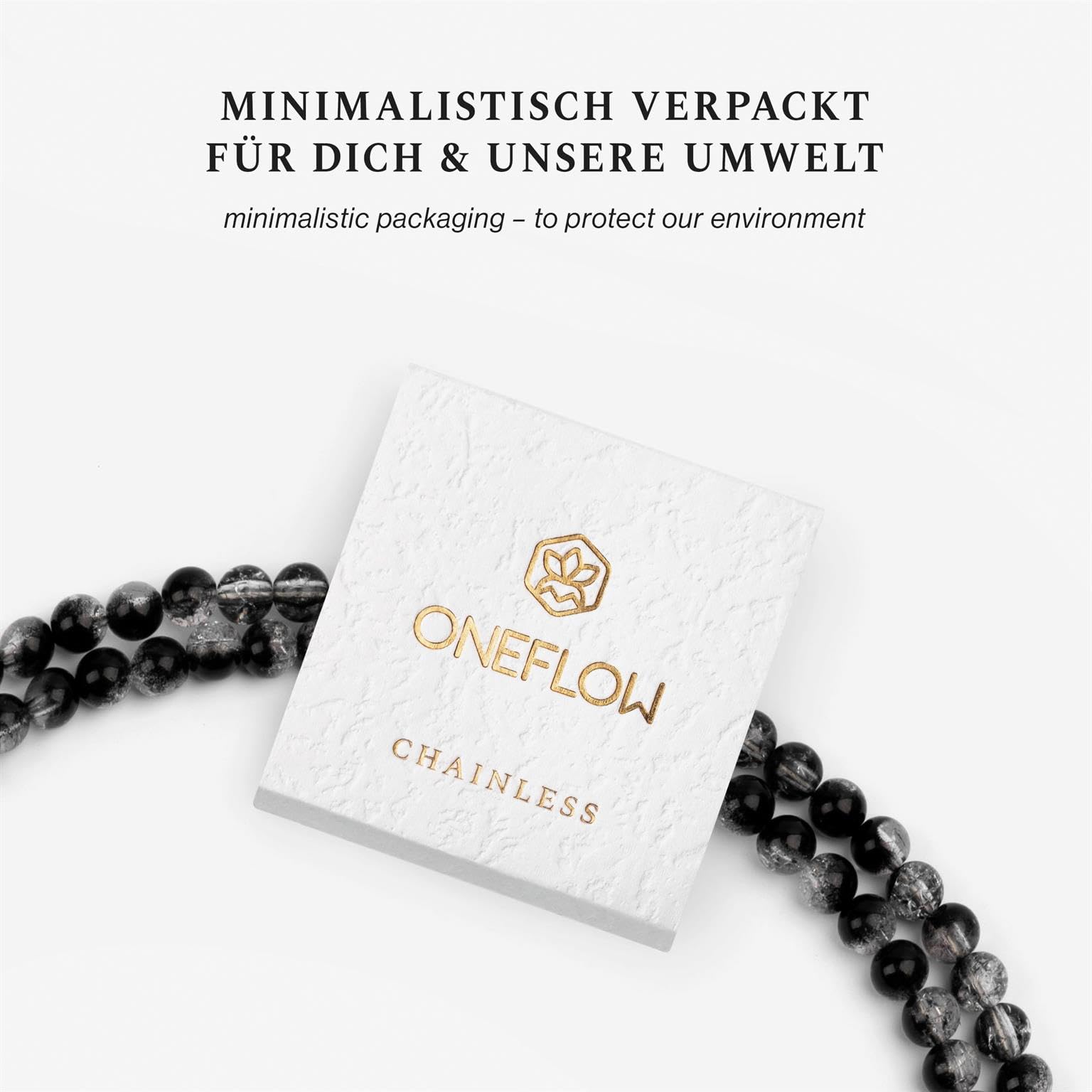 ONEFLOW Perlen Handykette Universal zum Umhängen, Handyband für Hüllen, Glitzer Perlen Kette ohne Handyhülle, Abnehmbar mit Karabiner für alle Smartphones, Chainless Paradise Pearls