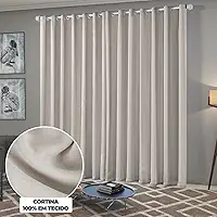 Cortina Blackout/Blecaute Quarto/Sala em Tecido 3,00m x 2,50m com Ilhós Cromado Solaris - Off-White